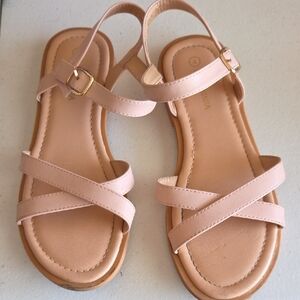 Girls Pink Strappy Sandals